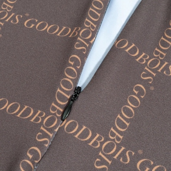 Brown Logo Print Fitted Mesh Top Y2K Vibes - Size S - Picture 3 of 4